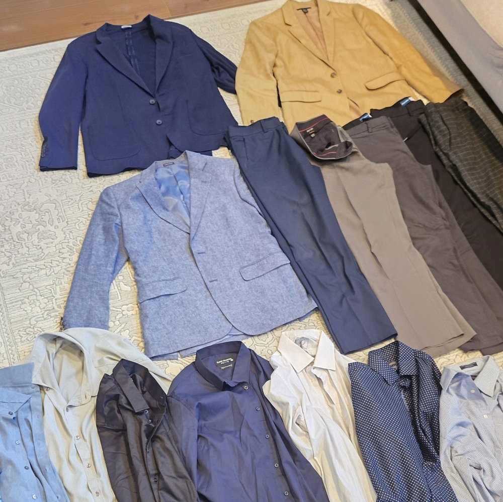 Men's Blazer Dress Shirts Pants Bundle Collection